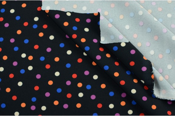 Crêpe stretch pois multicolores